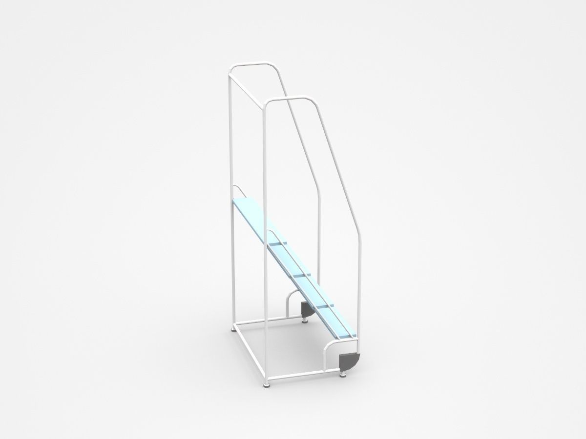 Industrial Semi-leveled Inclined Shelf 3D model_3