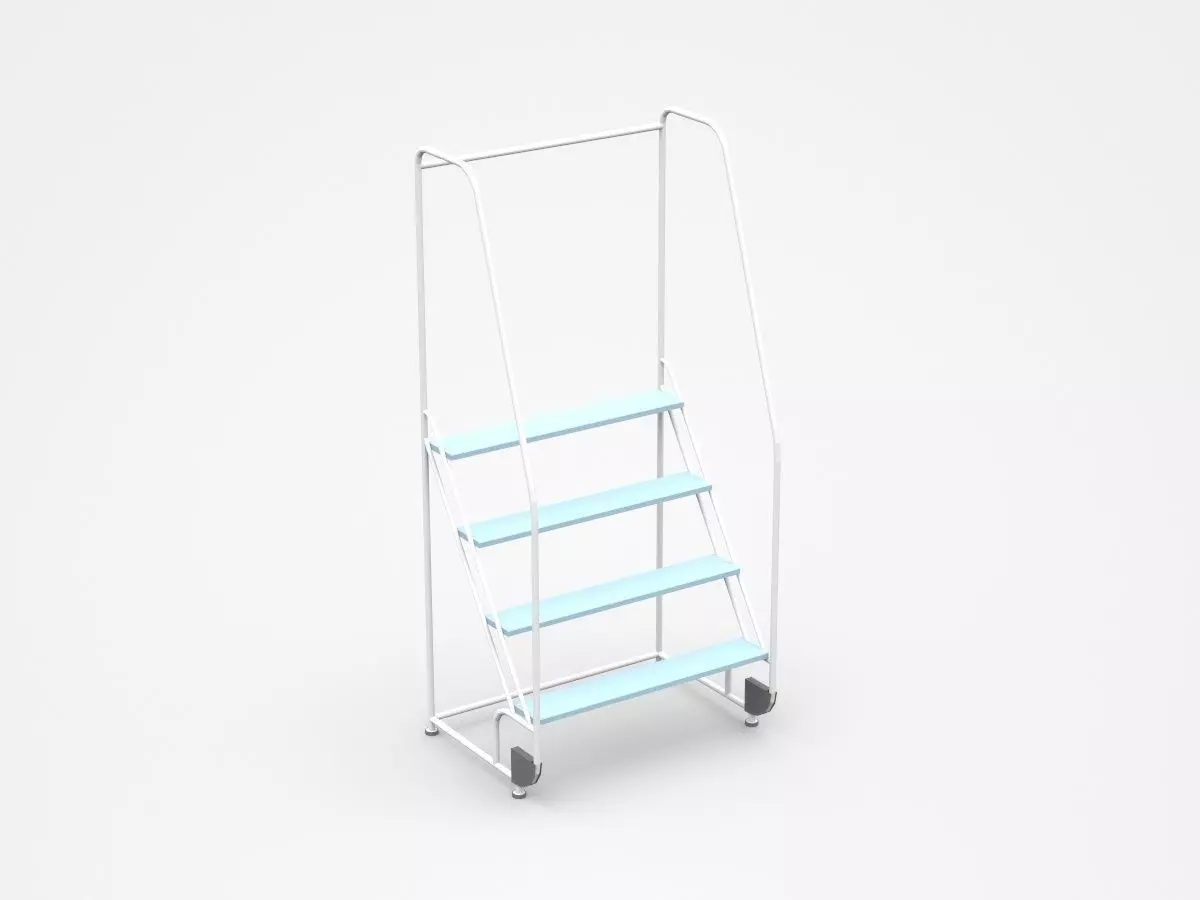 Industrial Semi-leveled Inclined Shelf 3D model_0