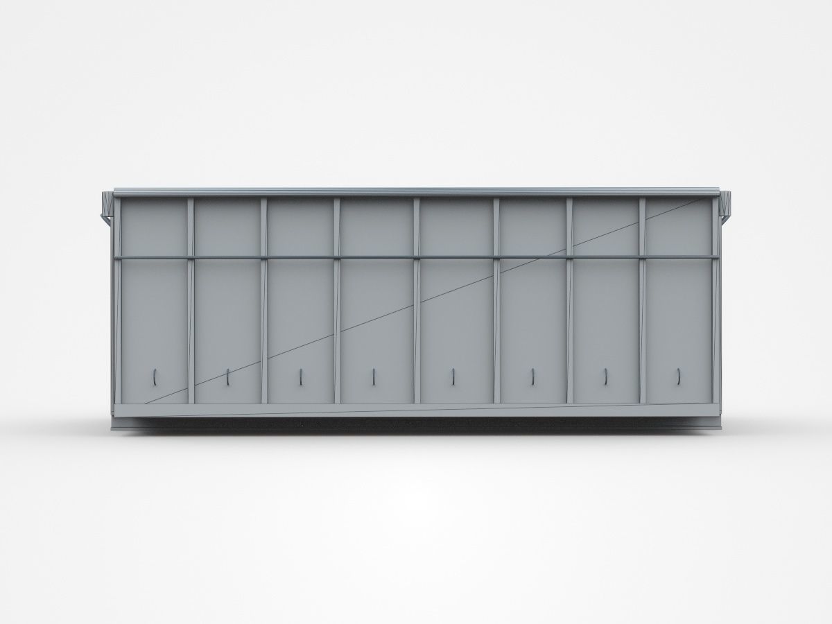 Closed Light Blue Industrial Container 3D model_5