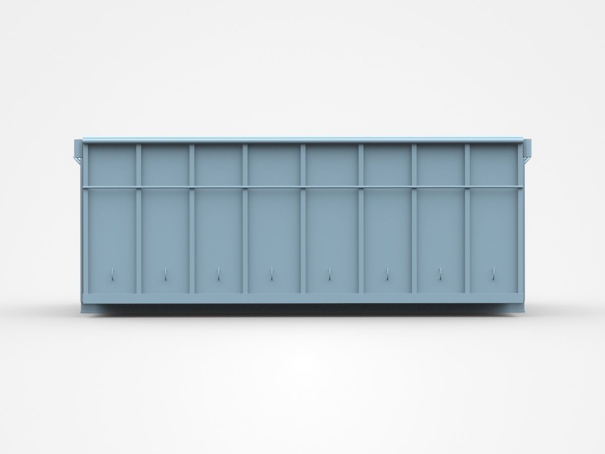 Closed Light Blue Industrial Container 3D model_2