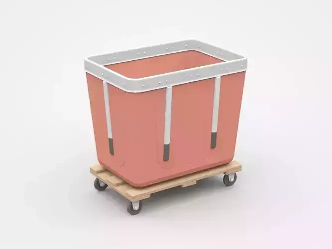 Industrial Container On Pallet With Wheels