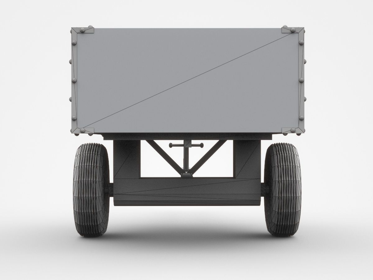 Industrial Trailer On Wheels 3D model_5