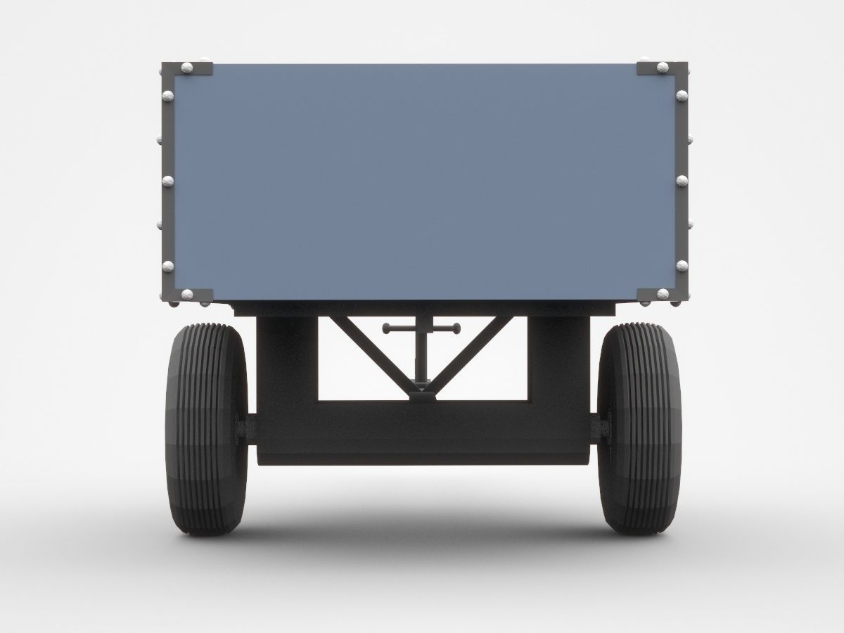 Industrial Trailer On Wheels 3D model_2