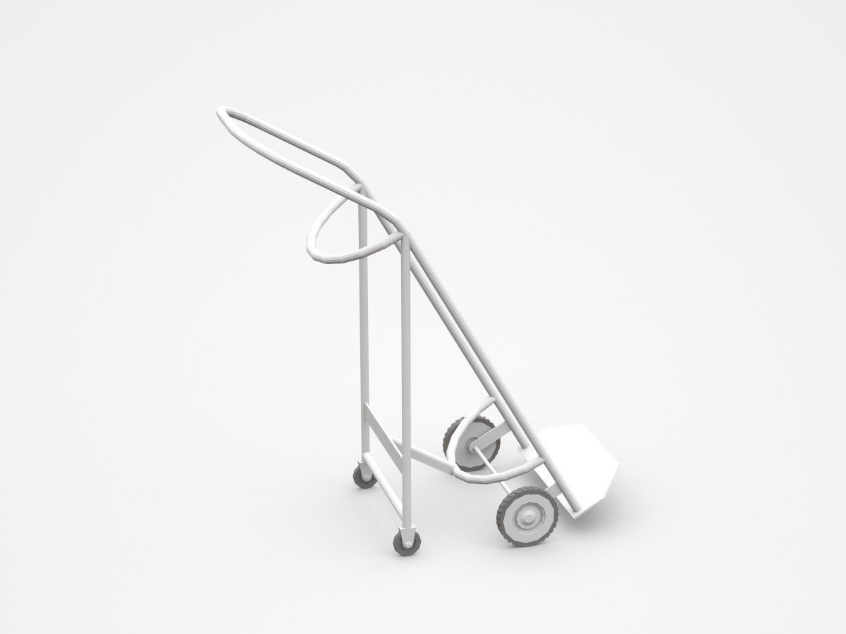 Incline Tool Cart On Wheels 3D model_3