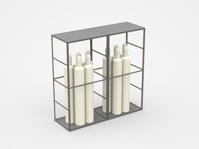 Transparent Industrial Cabinet With Tools 3D model
