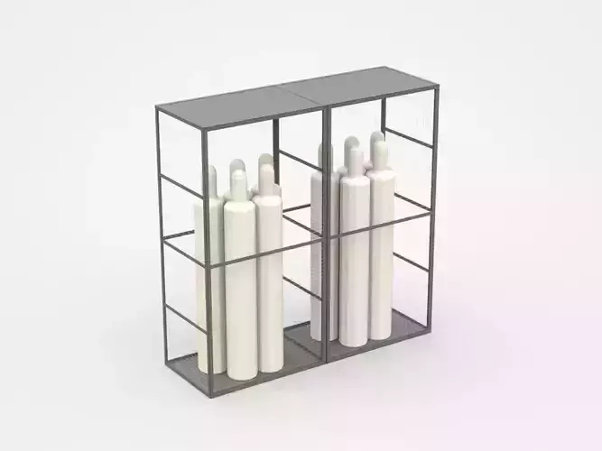 Transparent Industrial Cabinet With Tools 3D model