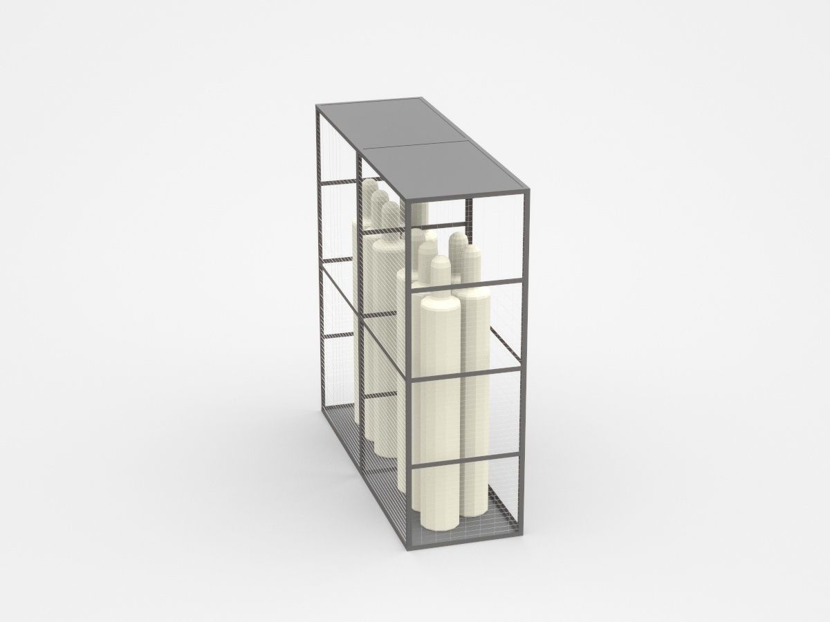 Transparent Industrial Cabinet With Tools 3D model_3