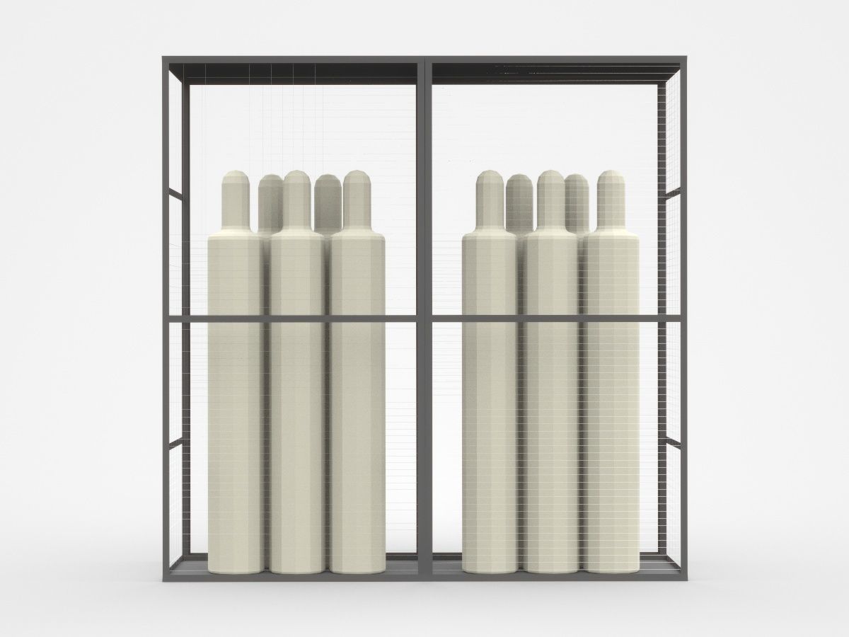 Transparent Industrial Cabinet With Tools 3D model_2