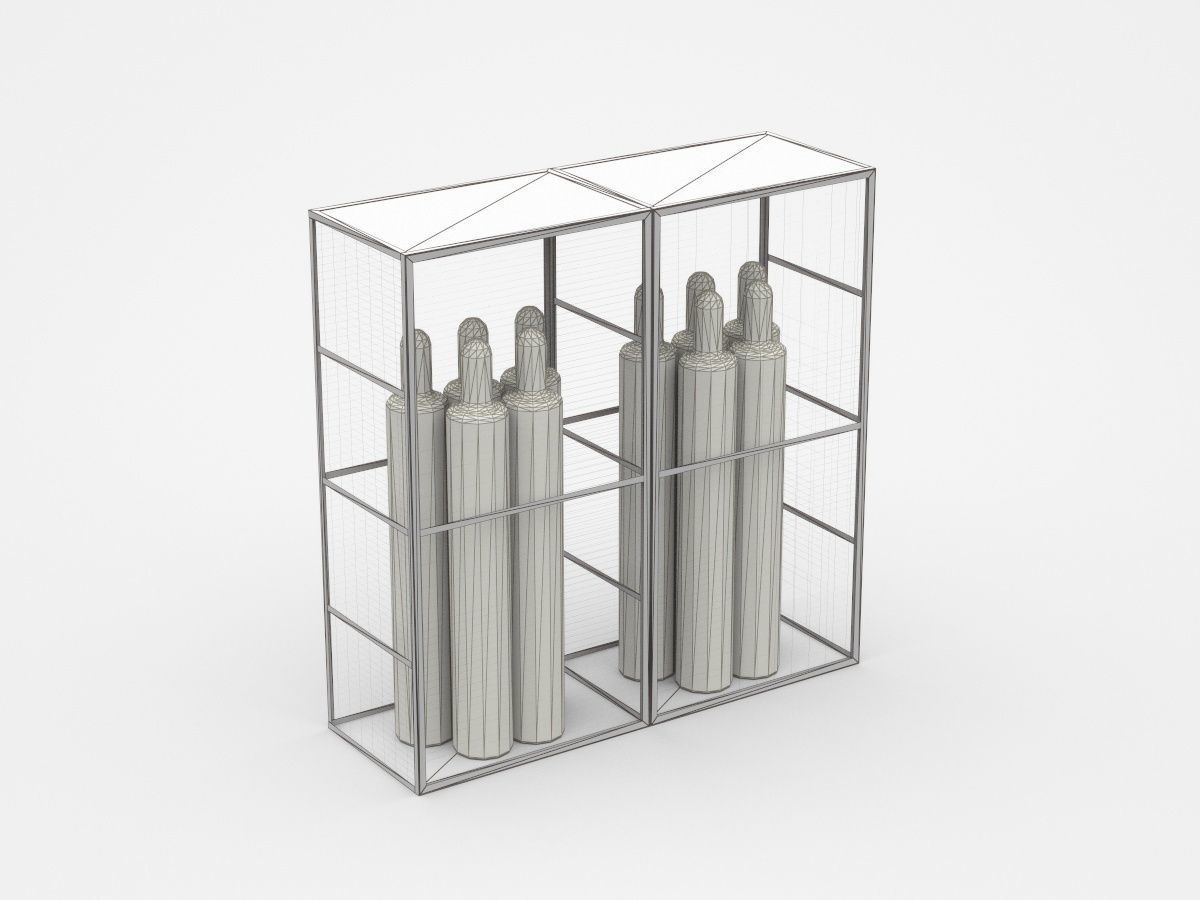 Transparent Industrial Cabinet With Tools 3D model_4