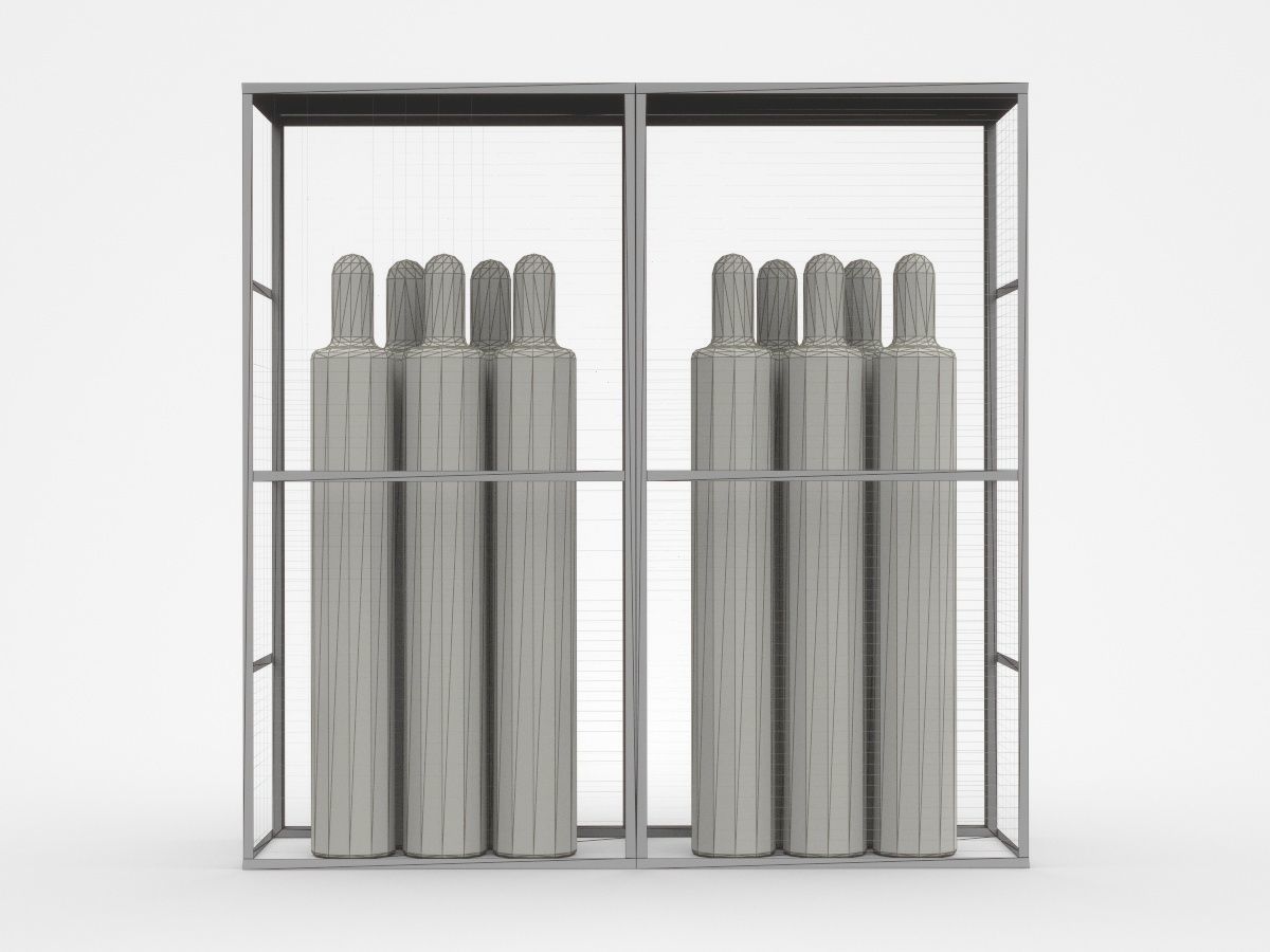 Transparent Industrial Cabinet With Tools 3D model_5