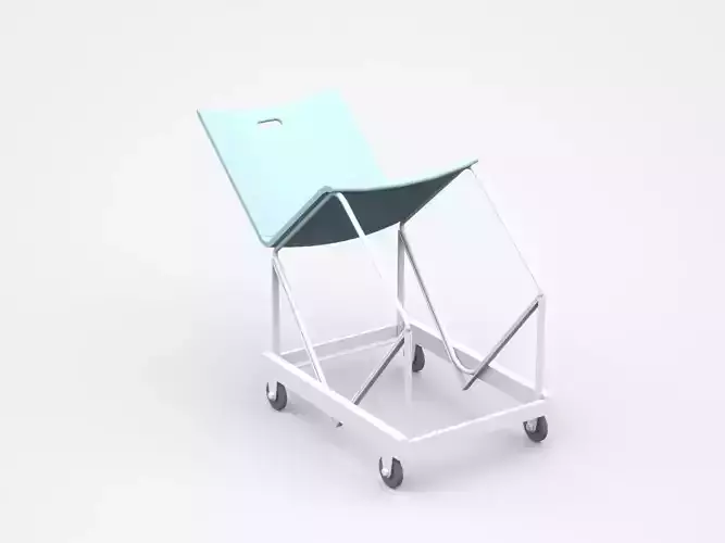 Industrial Inclined Chair On Wheels