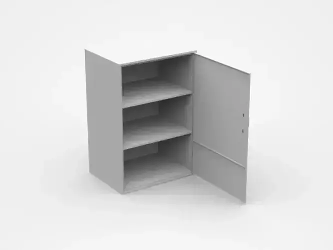 Storage Cabinet For Industrial Tools And Parts Open Door