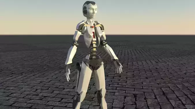 Robot Sci-Fi low poly model 3D model
