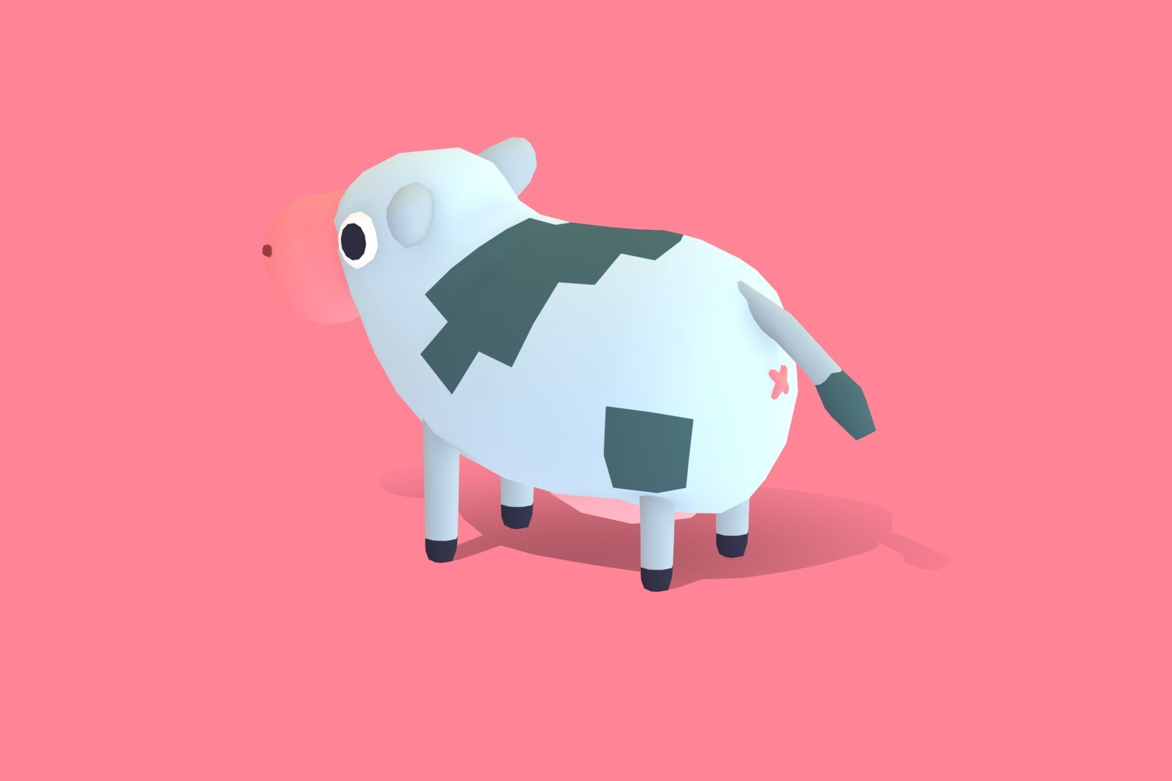 Cow - Quirky Series Low-poly 3D model_1