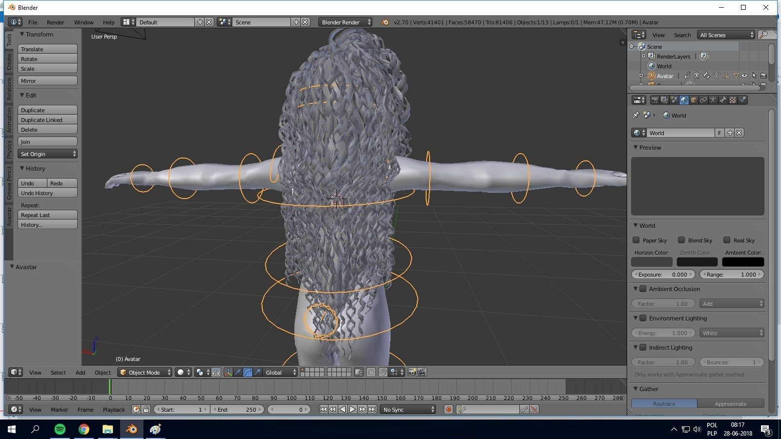 Female hair style rigged 3D model Low-poly 3D model_4
