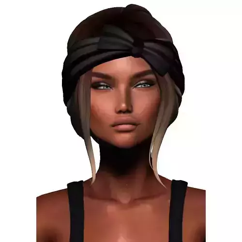 Female hair style rigged 3D model