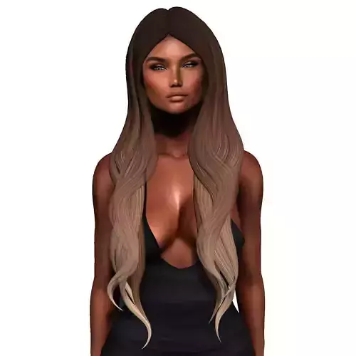 Female hair style rigged 3D model 3D model