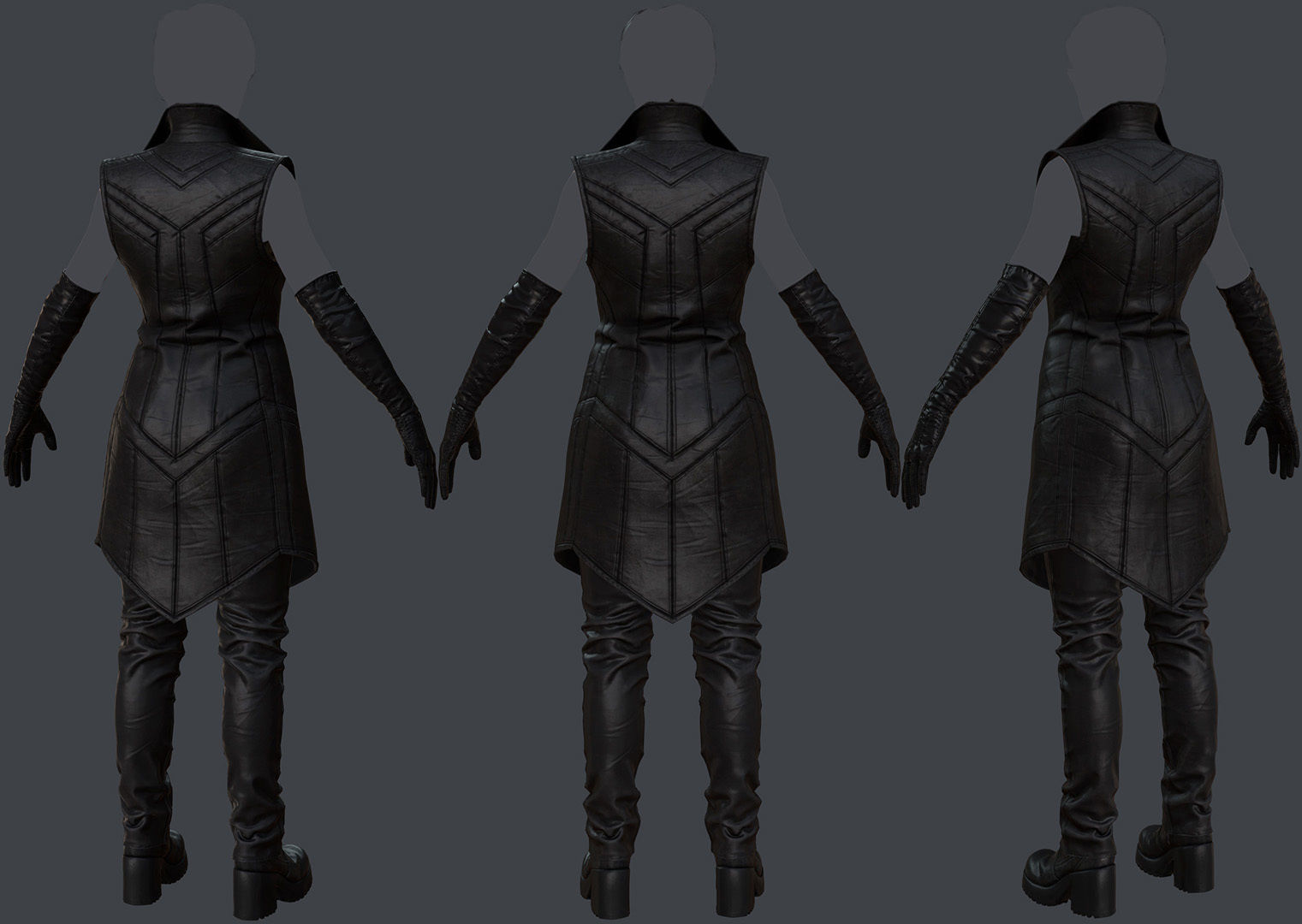 Female 1 - clothing 6 - just clothing Low-poly 3D model_2