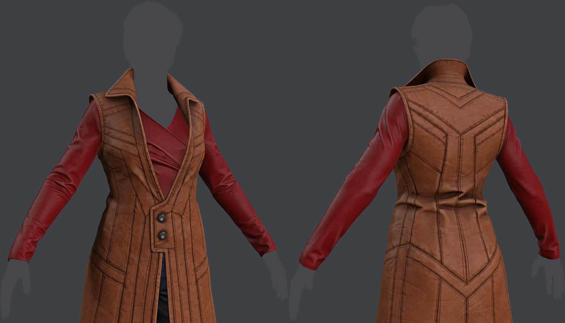 Female 1 - clothing 6 - just clothing Low-poly 3D model_6