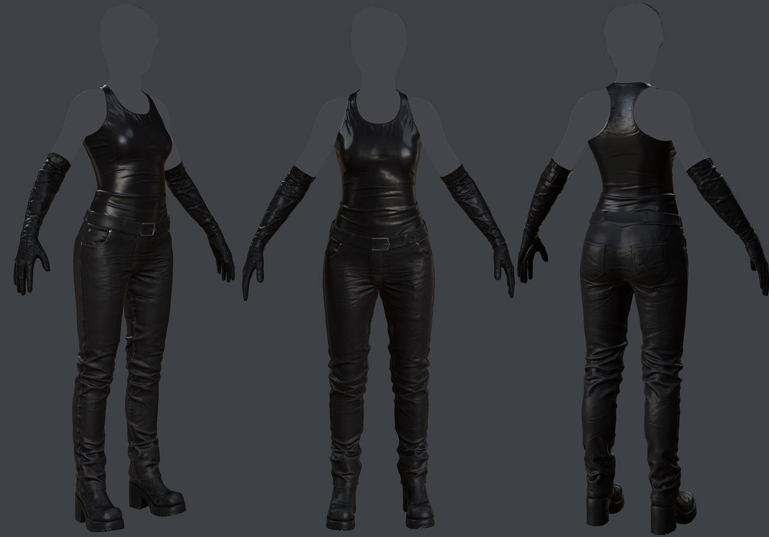 Female 1 - clothing 6 - just clothing Low-poly 3D model_13