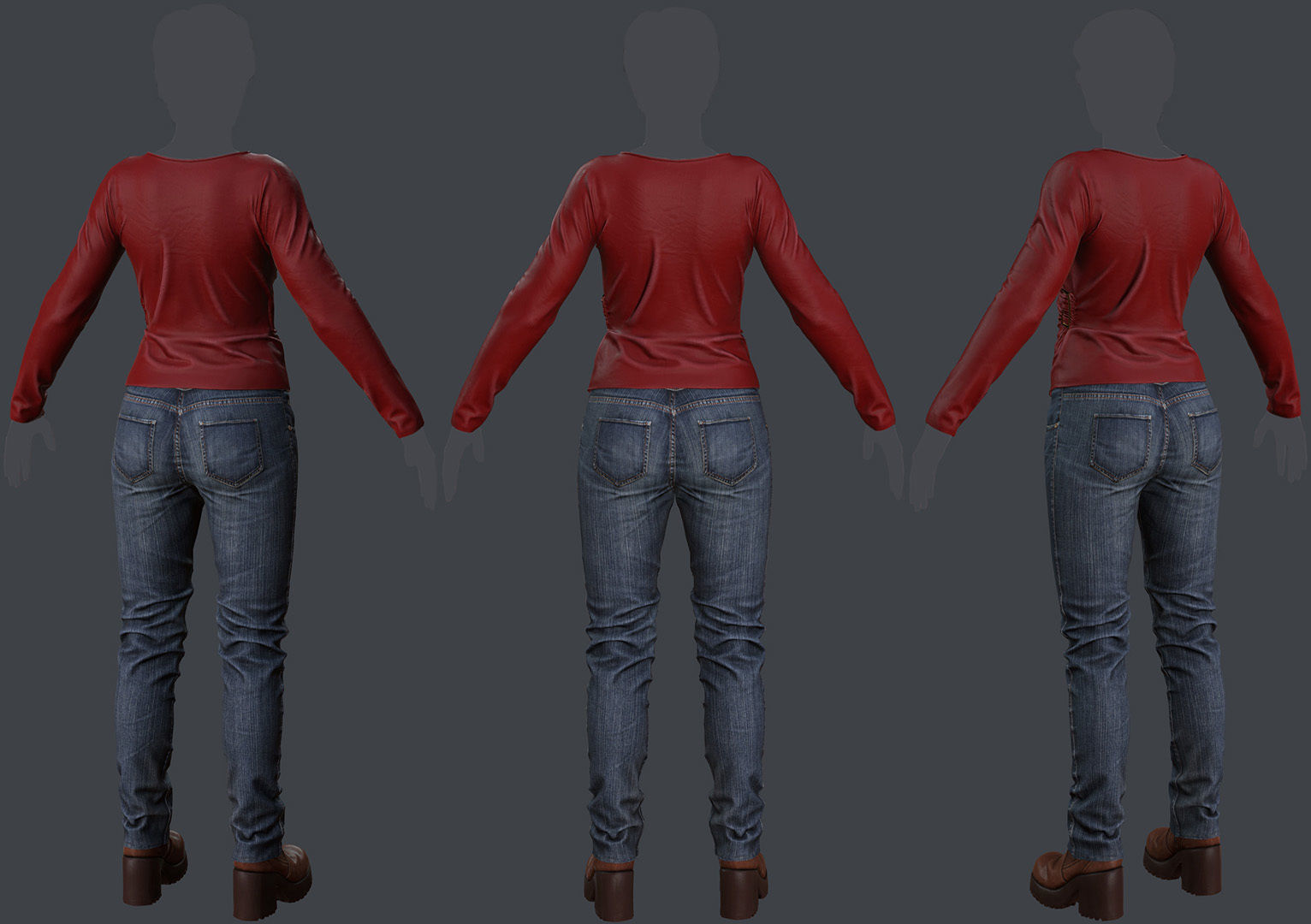 Female 1 - clothing 6 - just clothing Low-poly 3D model_10