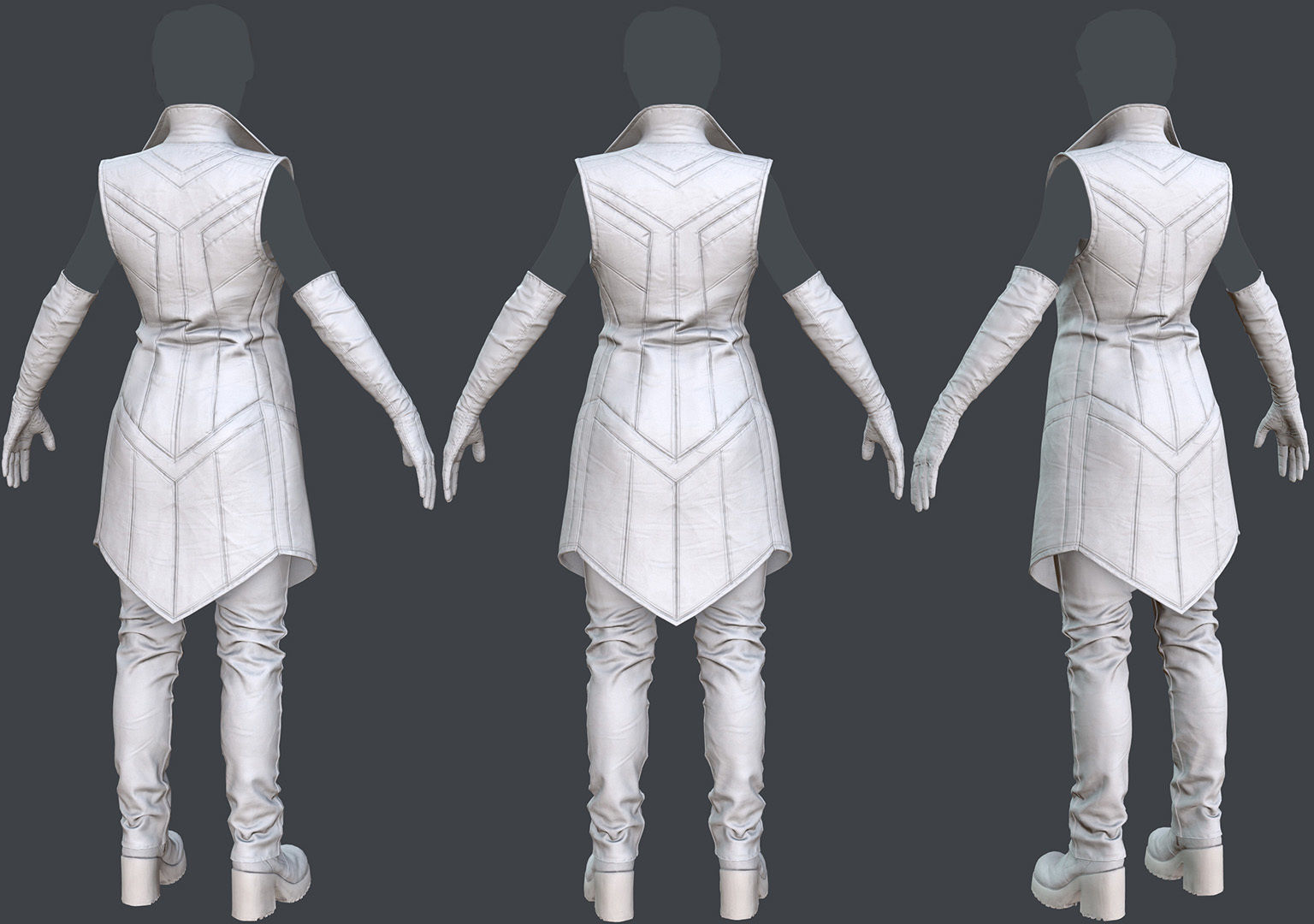 Female 1 - clothing 6 - just clothing Low-poly 3D model_20