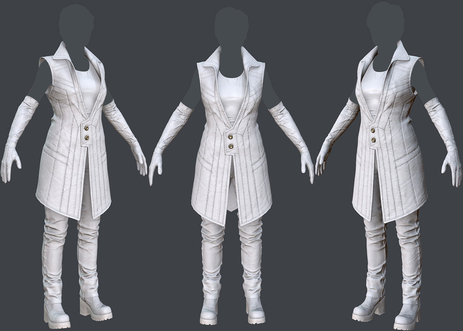 Female 1 - clothing 6 - just clothing Low-poly 3D model_21