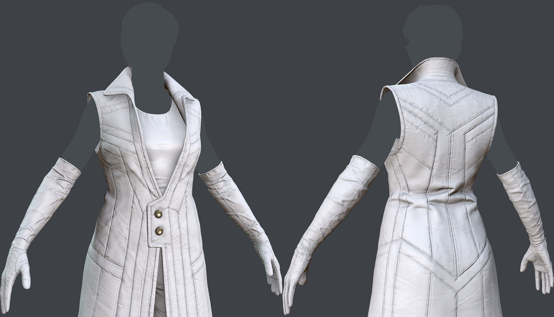 Female 1 - clothing 6 - just clothing Low-poly 3D model_22