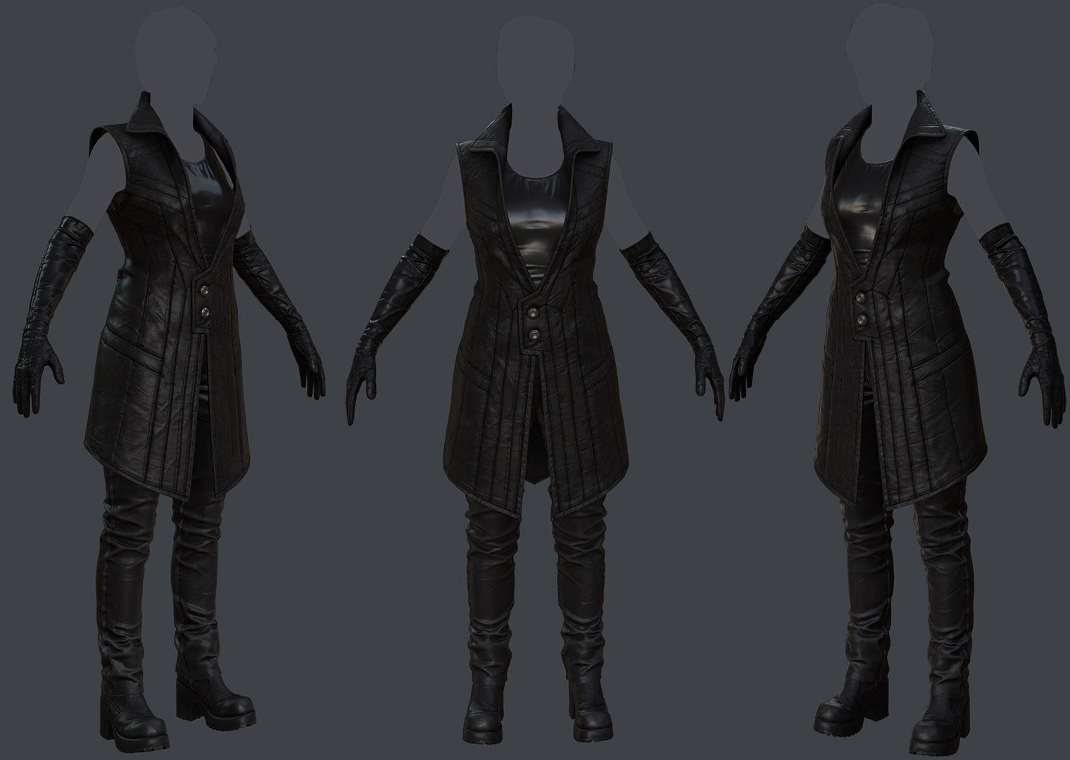 Female 1 - clothing 6 - just clothing Low-poly 3D model_1