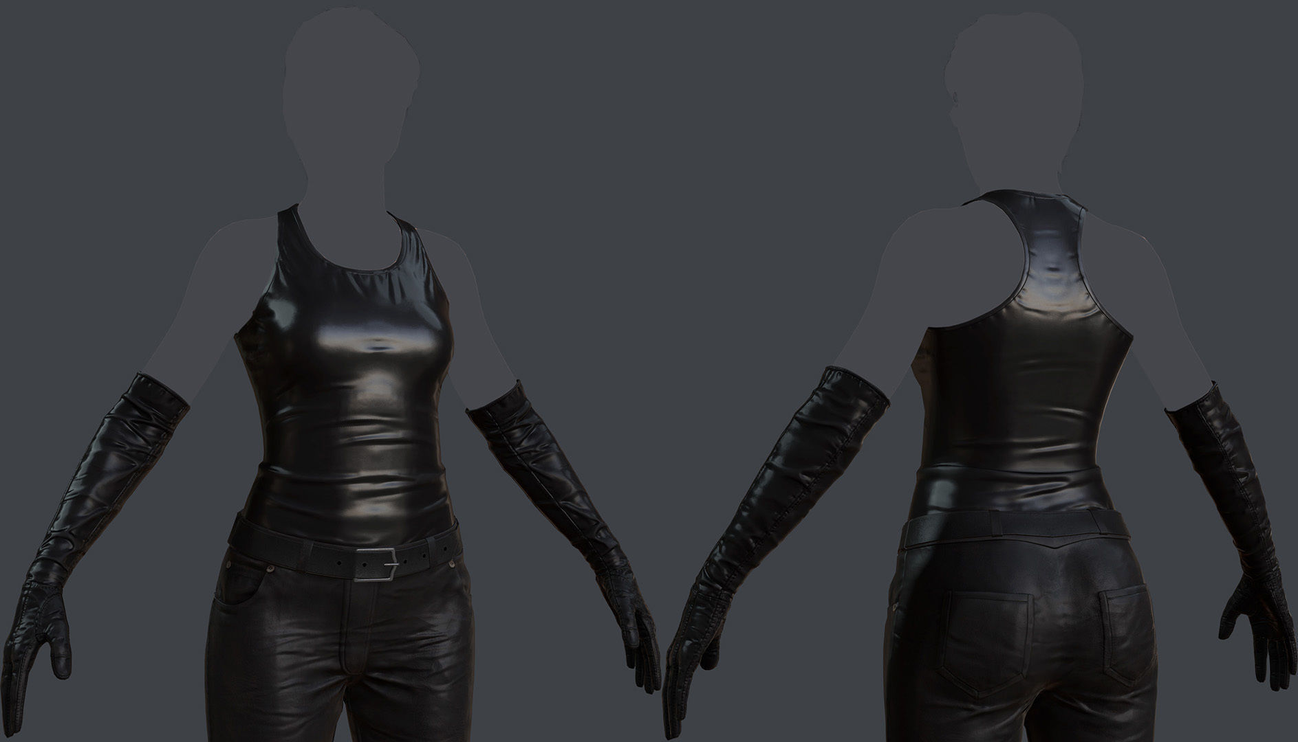 Female 1 - clothing 6 - just clothing Low-poly 3D model_14