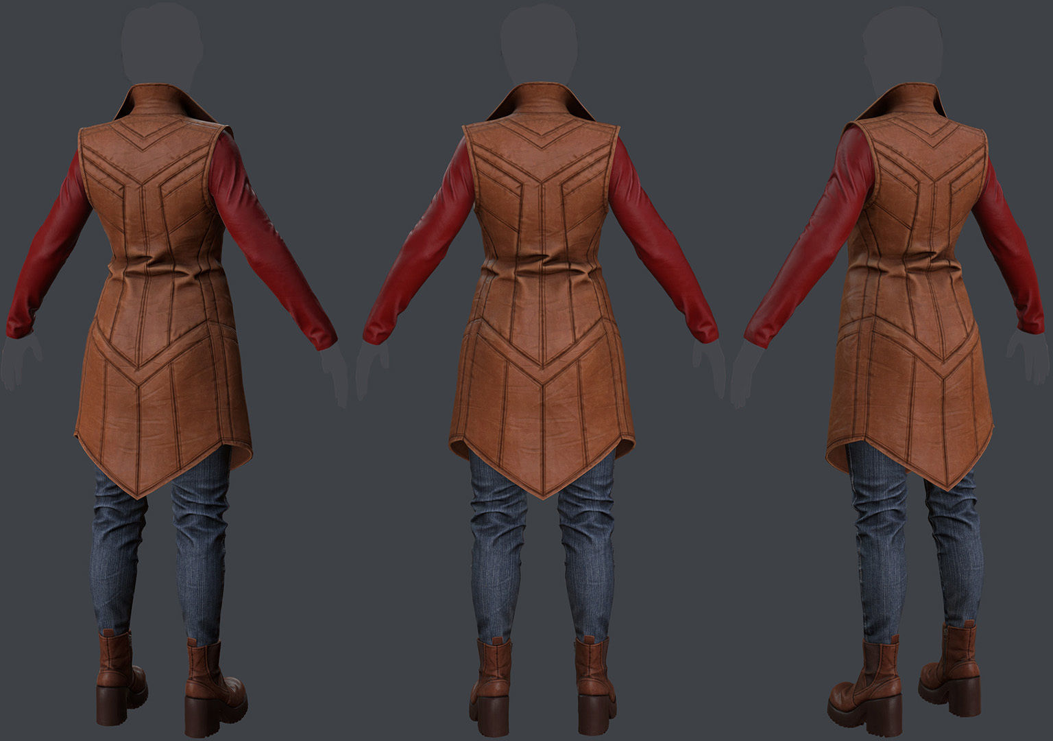 Female 1 - clothing 6 - just clothing Low-poly 3D model_5