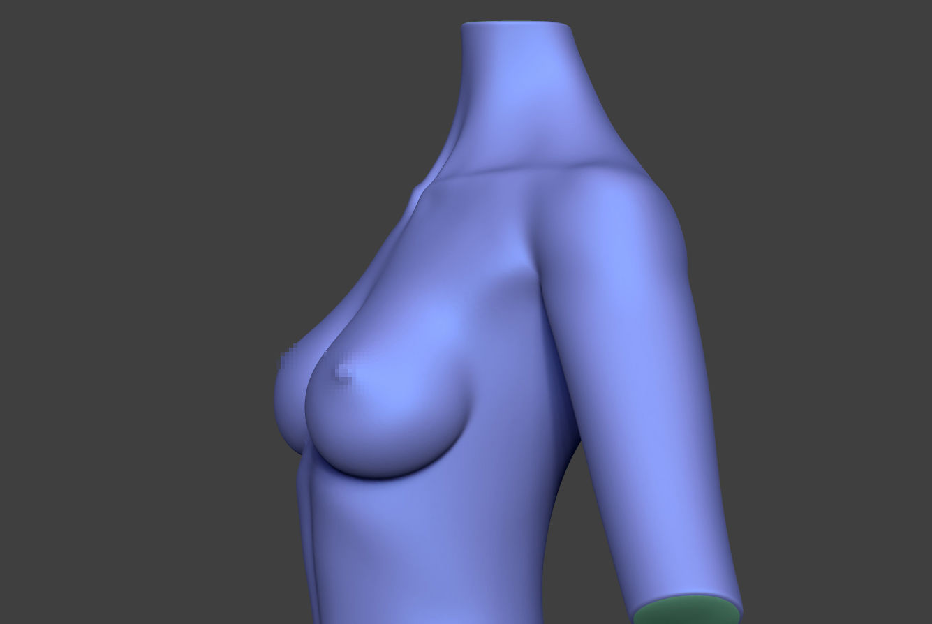 Female Torso 15 Low-poly 3D model_6