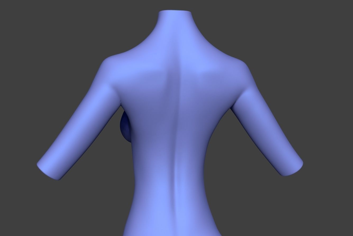 Female Torso 15 Low-poly 3D model_4