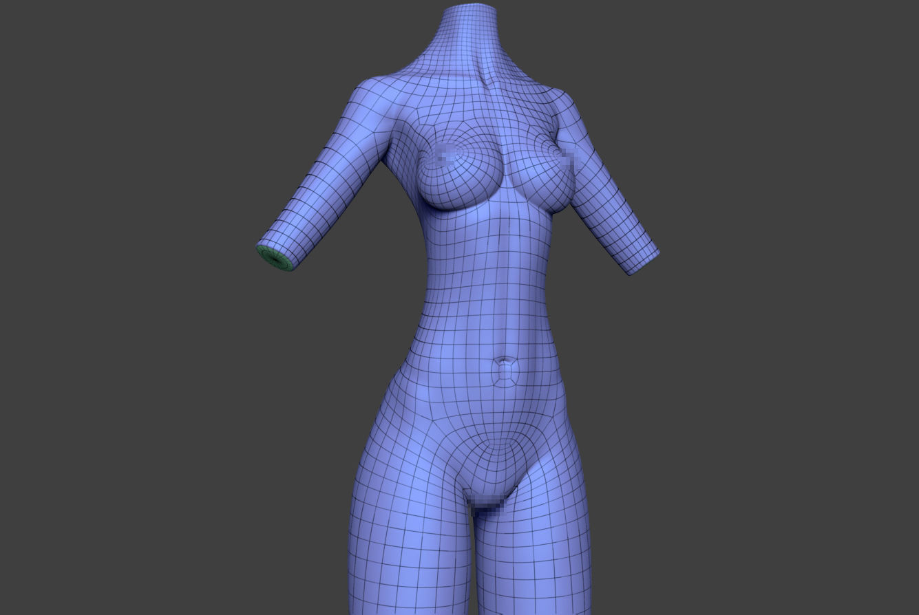 Female Torso 15 Low-poly 3D model_8