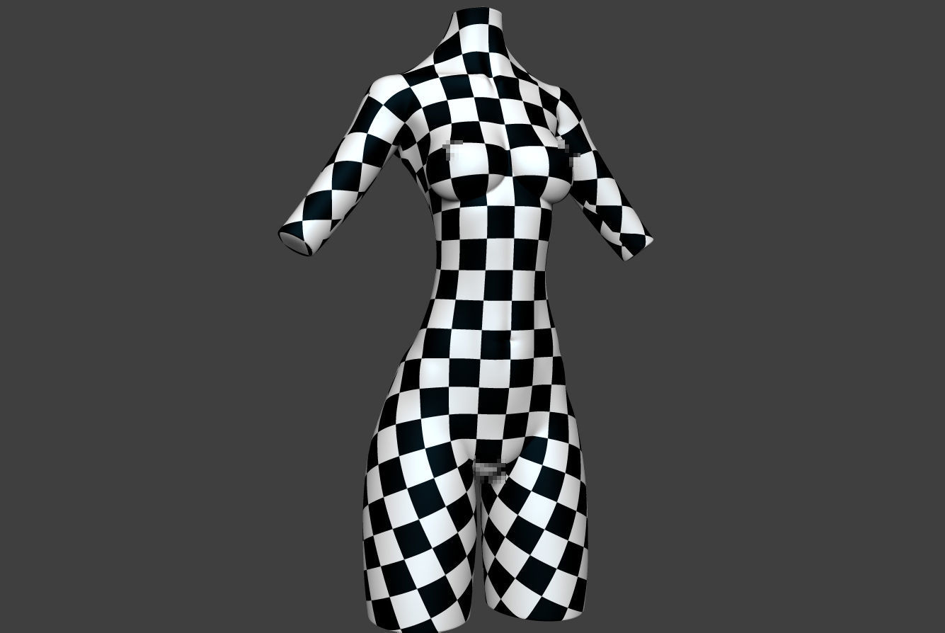 Female Torso 15 Low-poly 3D model_10