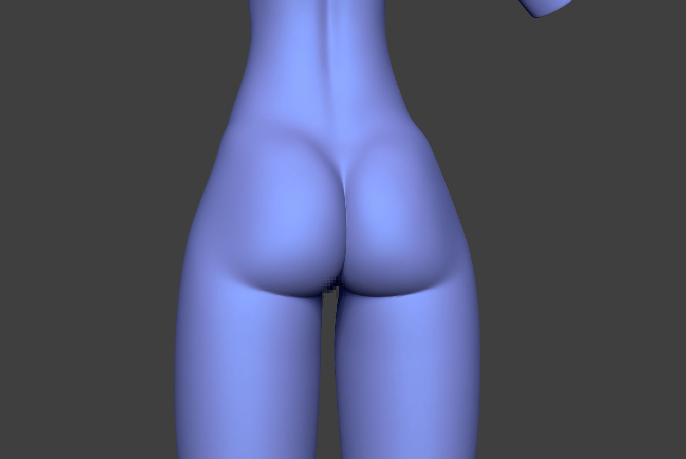 Female Torso 15 Low-poly 3D model_5