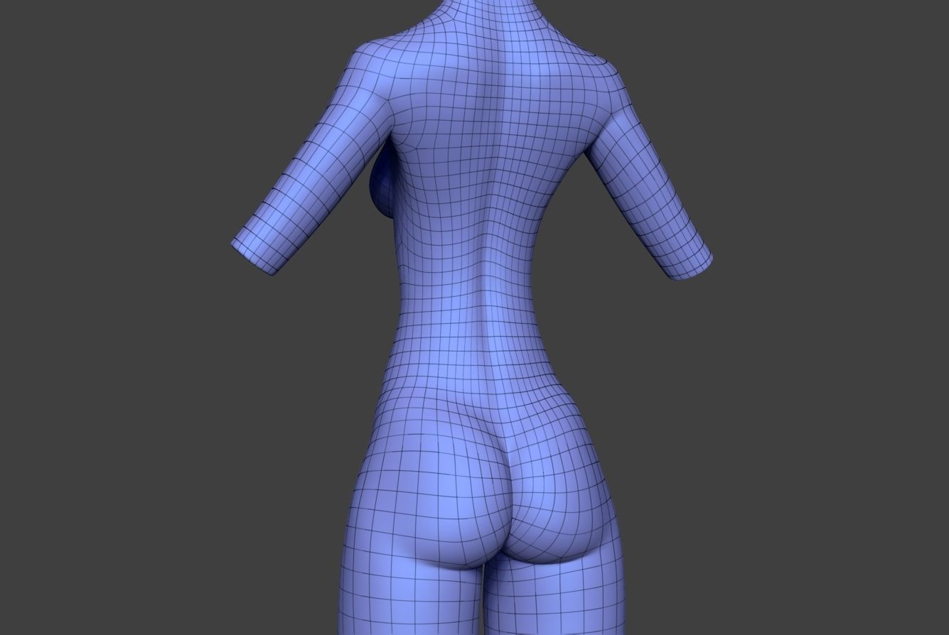Female Torso 15 Low-poly 3D model_9
