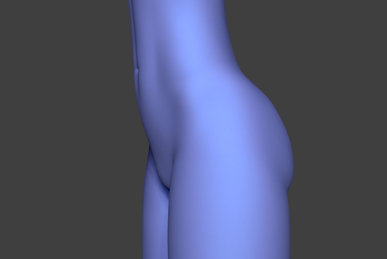 Female Torso 15 Low-poly 3D model_7