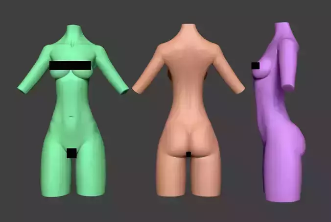 Female Torso 15 Low-poly 3D model
