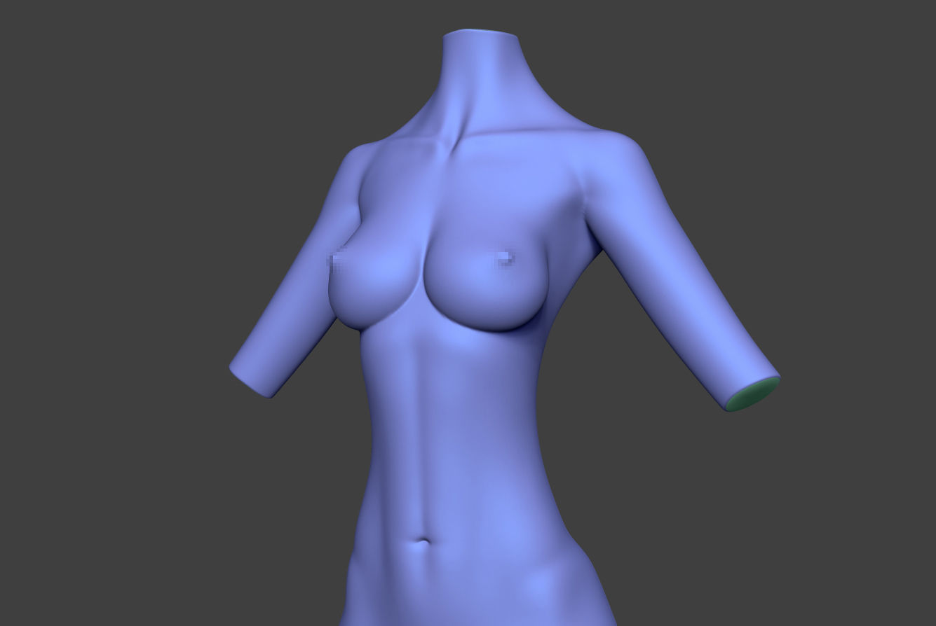 Female Torso 15 Low-poly 3D model_2