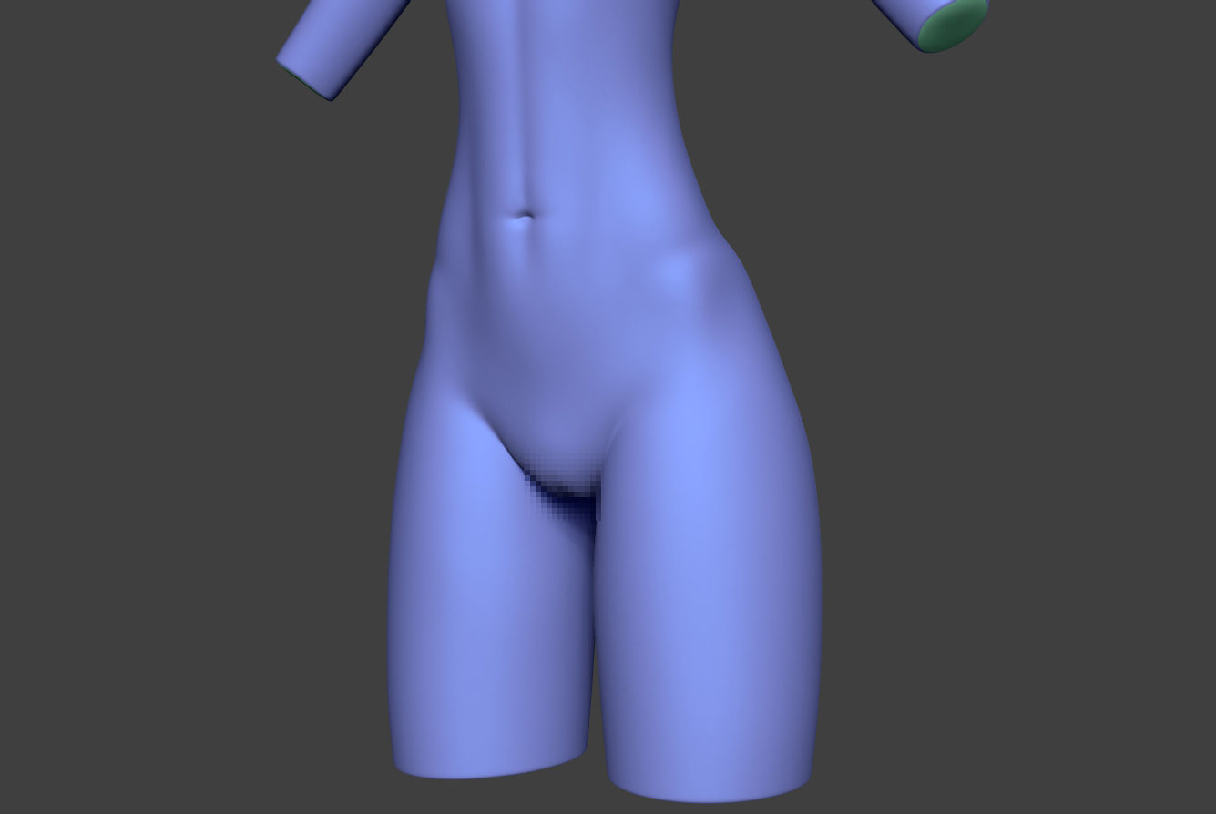 Female Torso 15 Low-poly 3D model_3