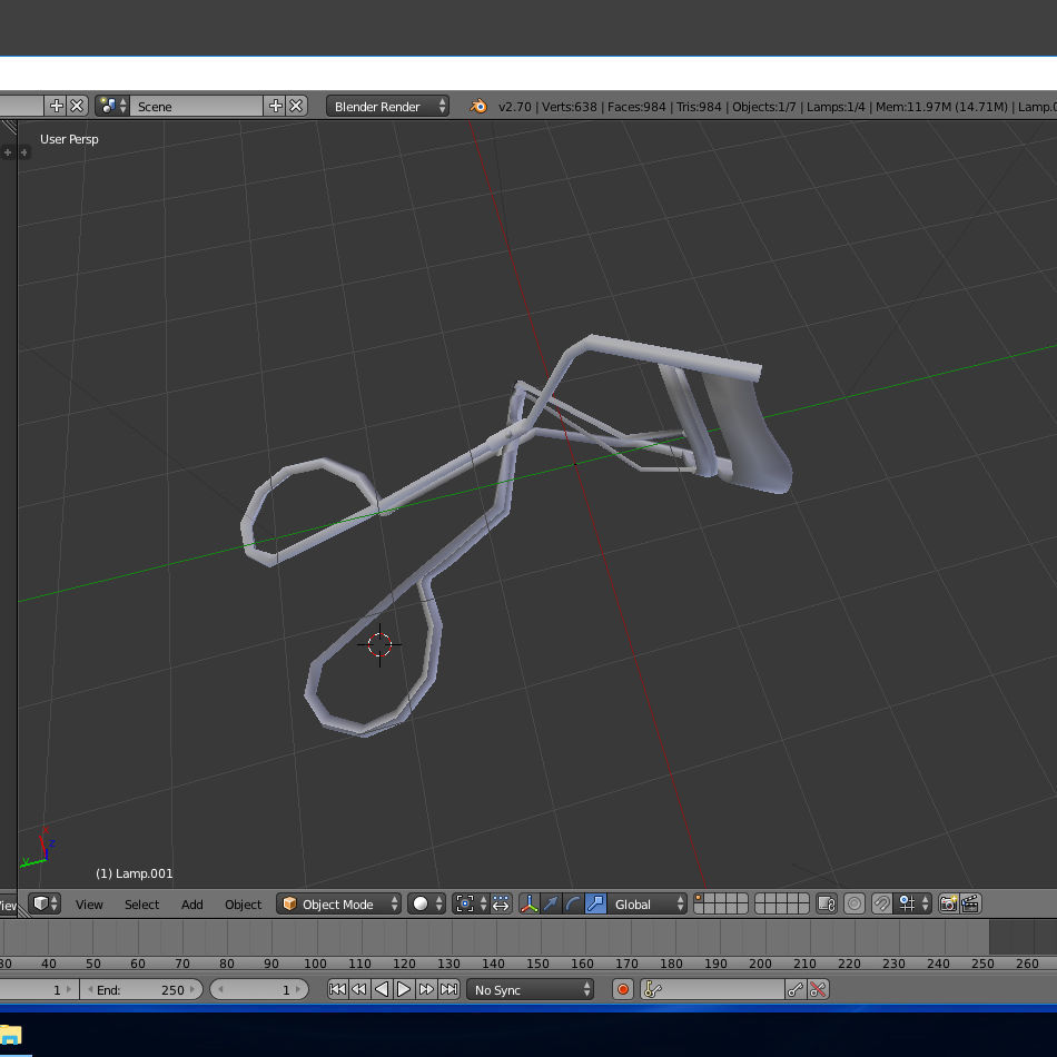 Lash Curler Model OBJ and blend file Low-poly 3D model_1
