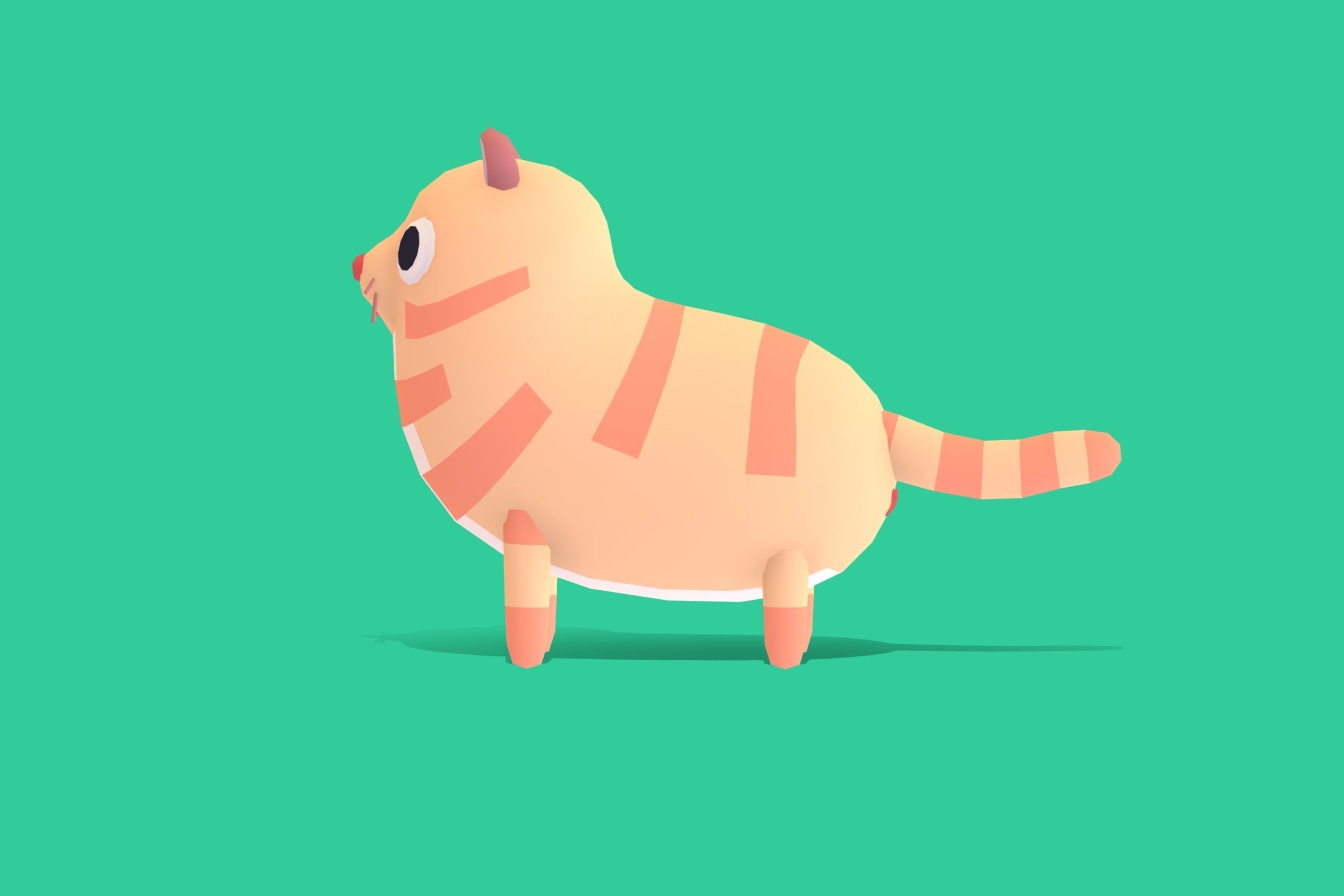 Cat - Quirky Series Low-poly 3D model_2