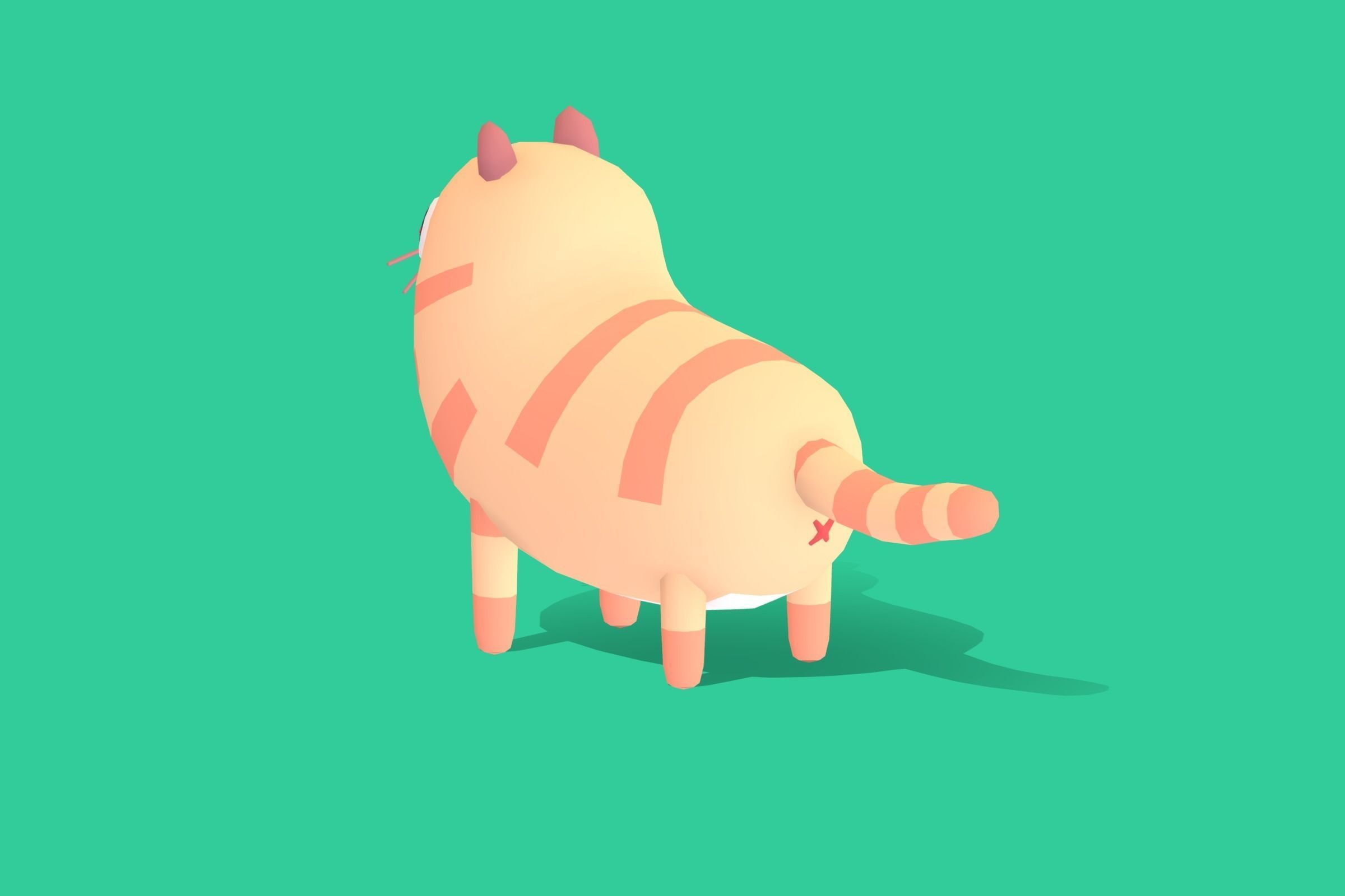 Cat - Quirky Series Low-poly 3D model_1
