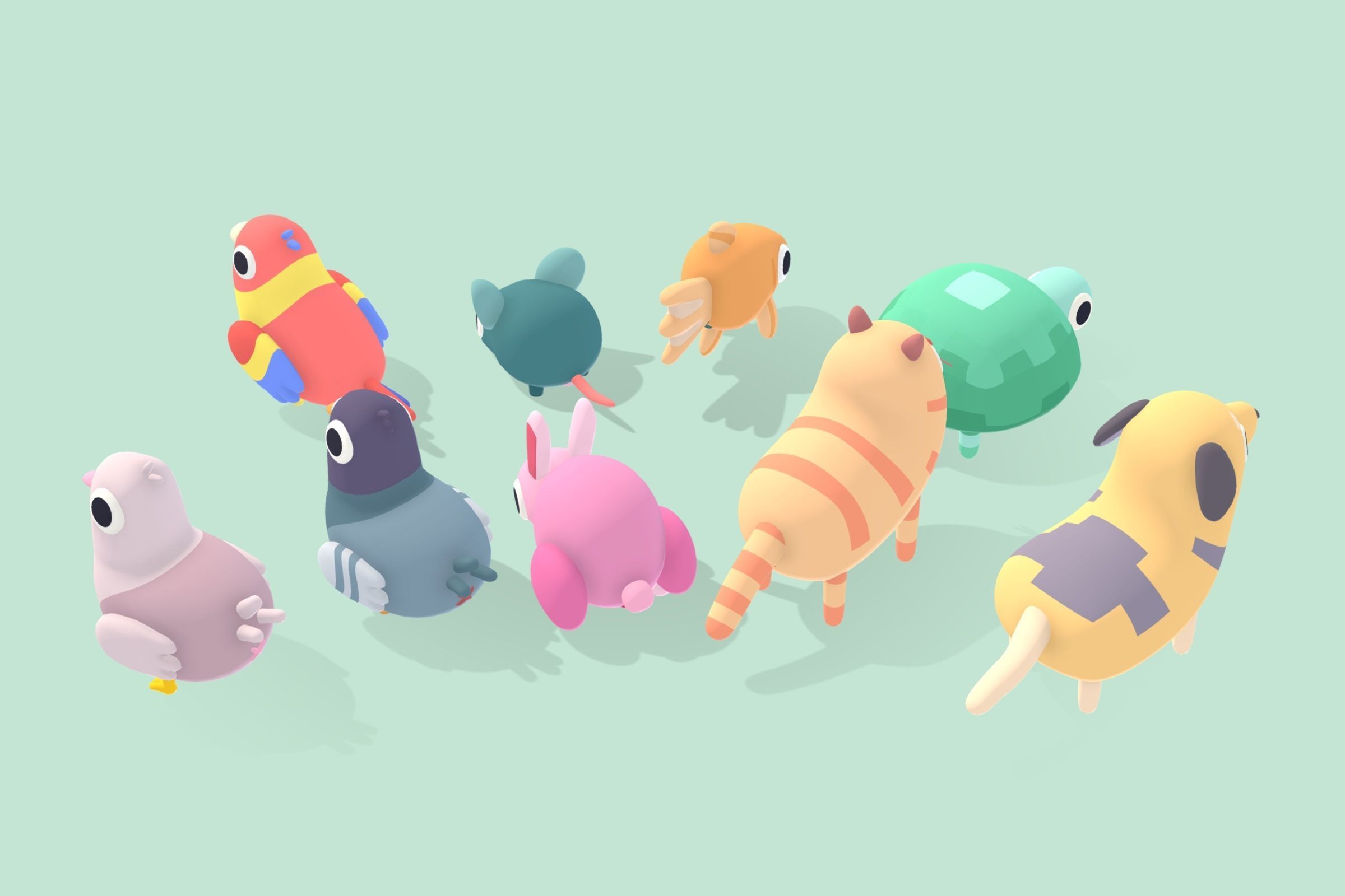 Quirky Series - Pet Animals Vol 1 Low-poly 3D model_3