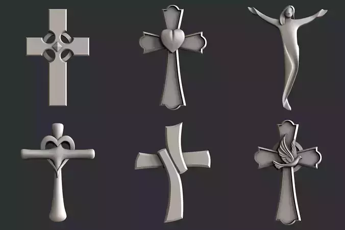 3d STL models for CNC cross set 4 3D model
