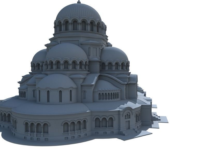 Alexander Nevsky Cathedral - Sofia Low-poly 3D model_7