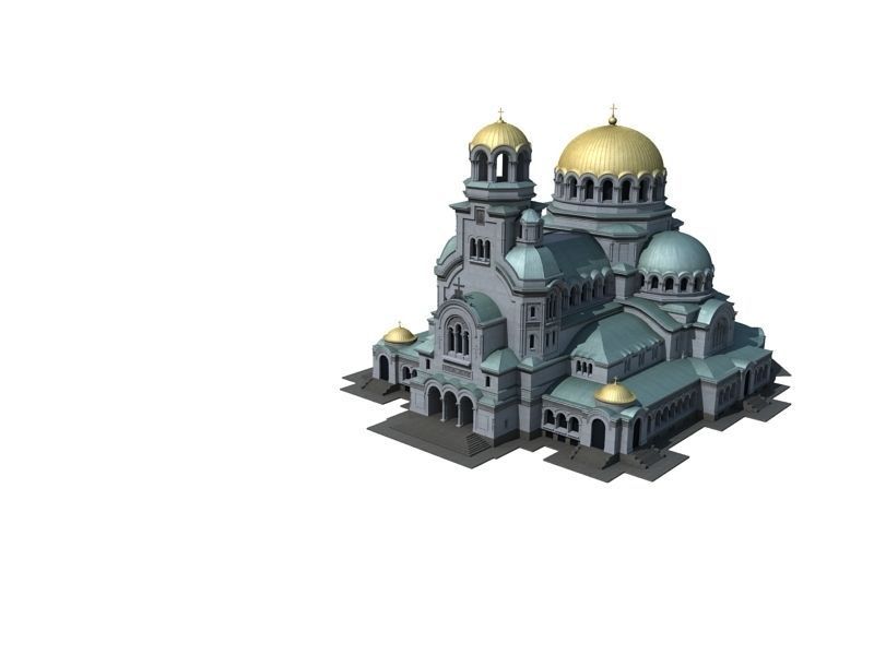 Alexander Nevsky Cathedral - Sofia Low-poly 3D model_4