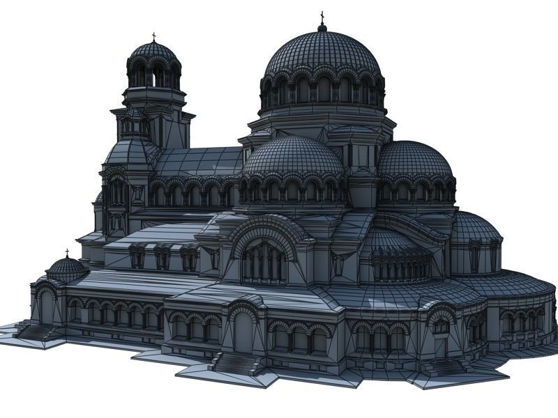 Alexander Nevsky Cathedral - Sofia Low-poly 3D model_3