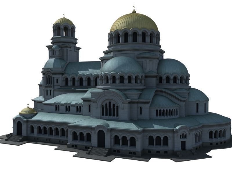 Alexander Nevsky Cathedral - Sofia Low-poly 3D model_9